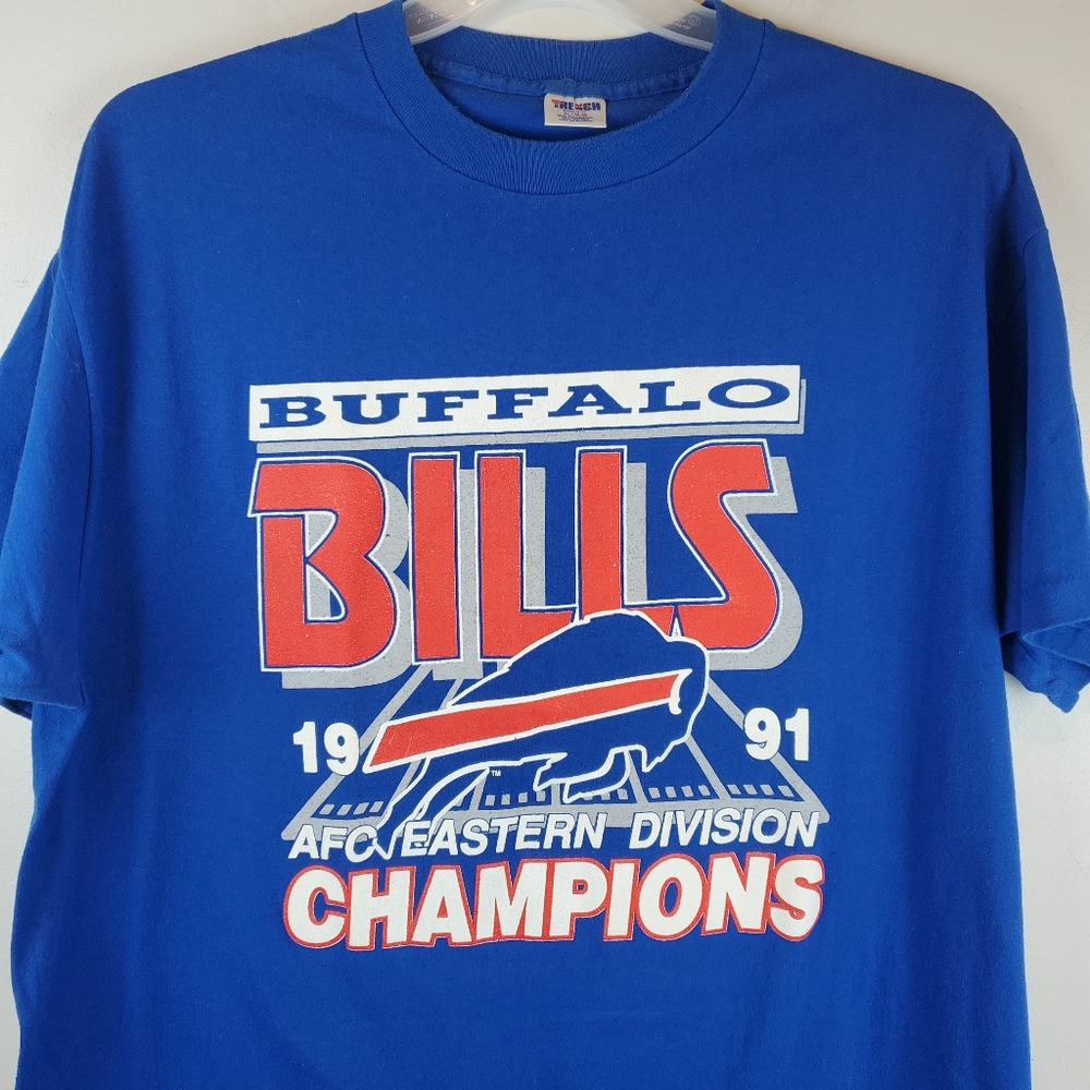VTG 1991 Buffalo Bill's AFC Champions Football T Shirt XL RARE Single Stitch
